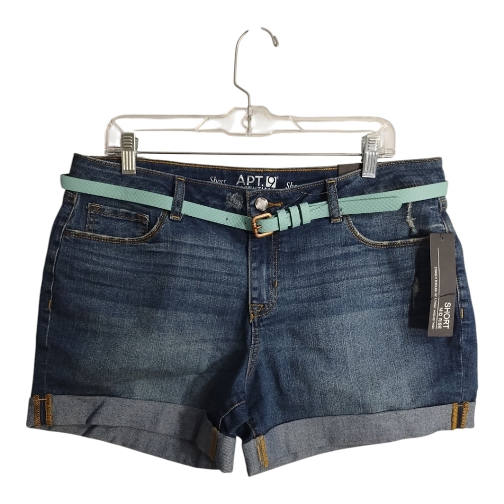 Apt. 9 Plus Size Midrise Cuffed Belted Vacation Resortwear Beach Preppy Short14